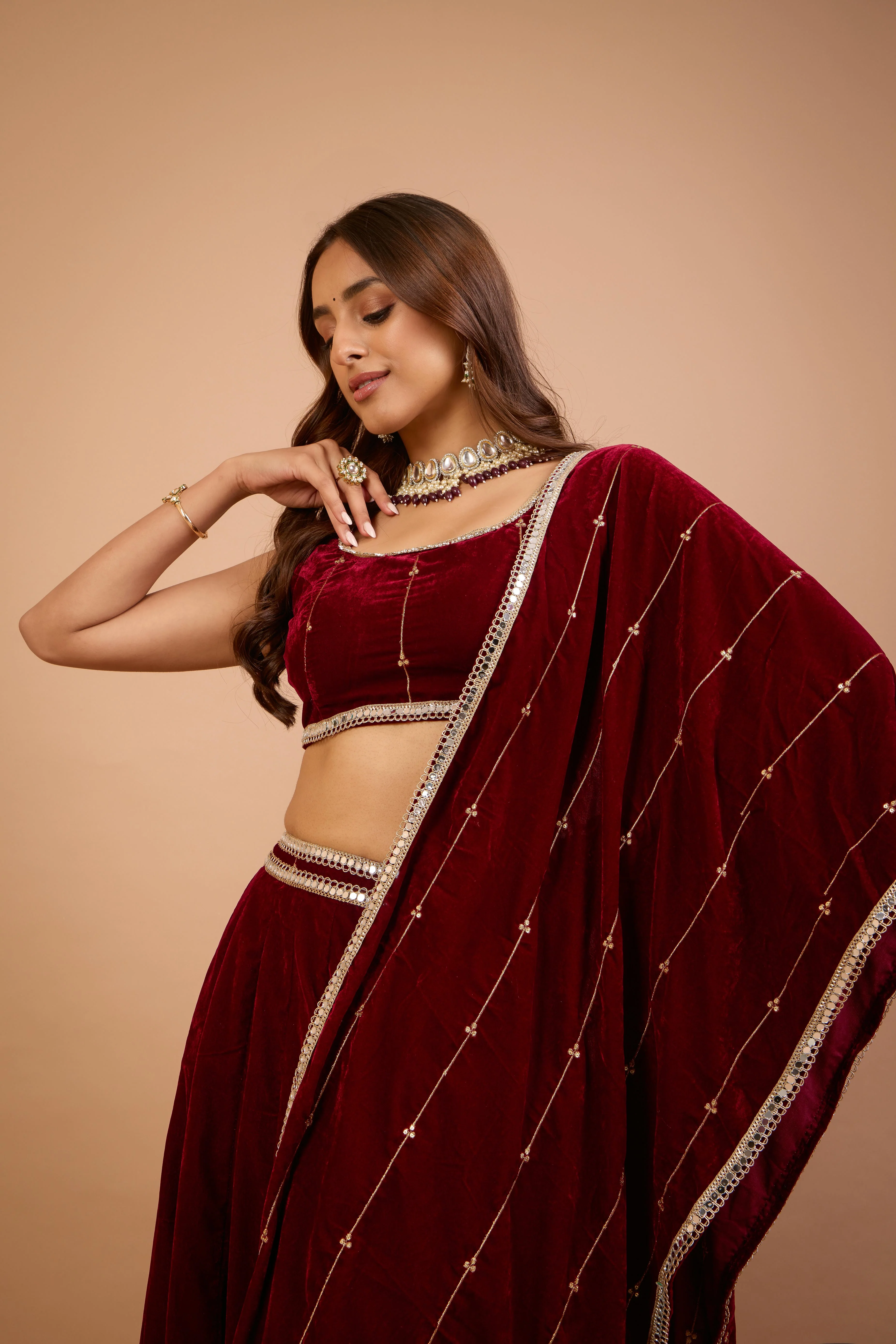 Alaya Jugni Scarlet Plum Red Blouse - Image 3