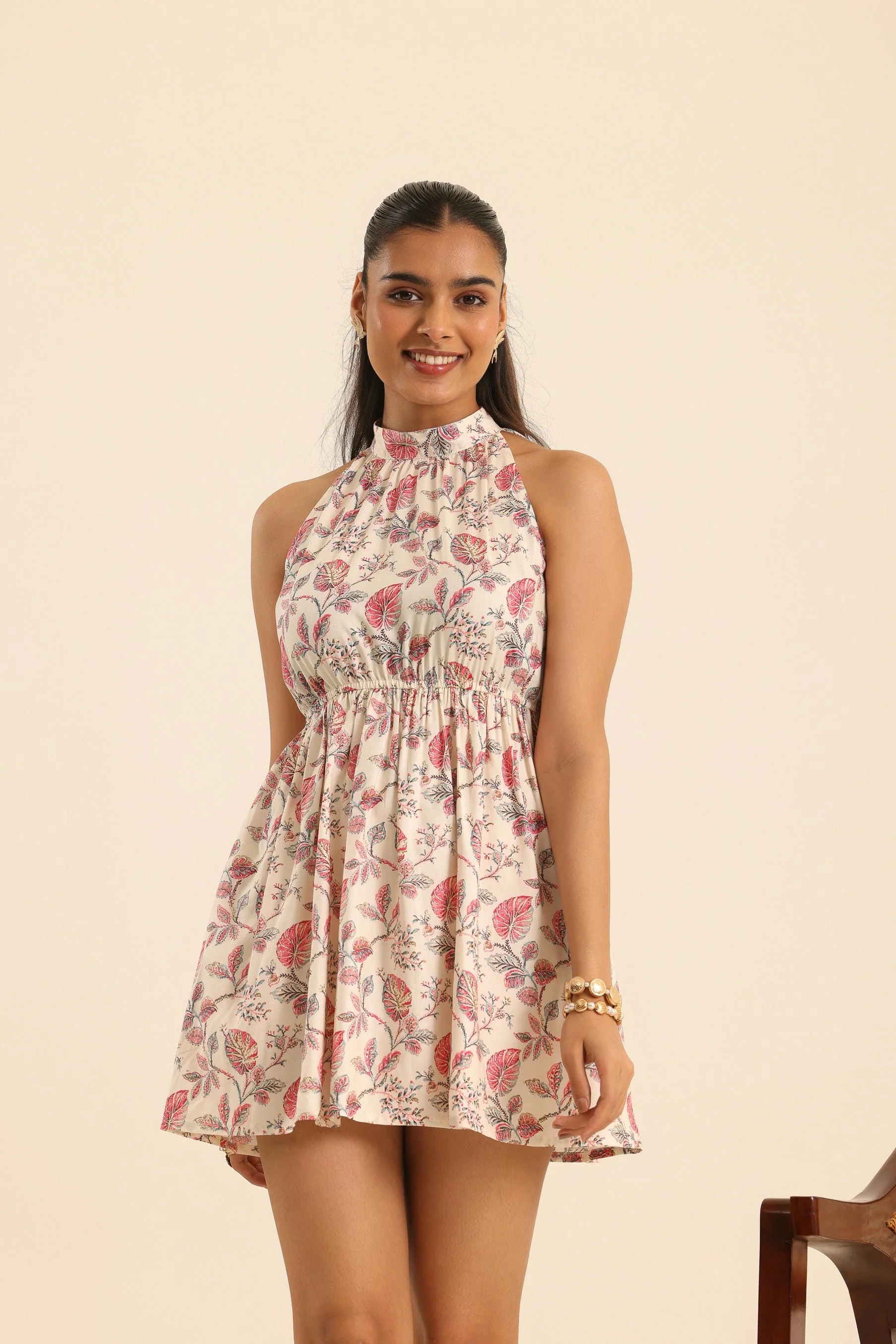 Rangrez Rose Latte Flirt Dress - Image 4