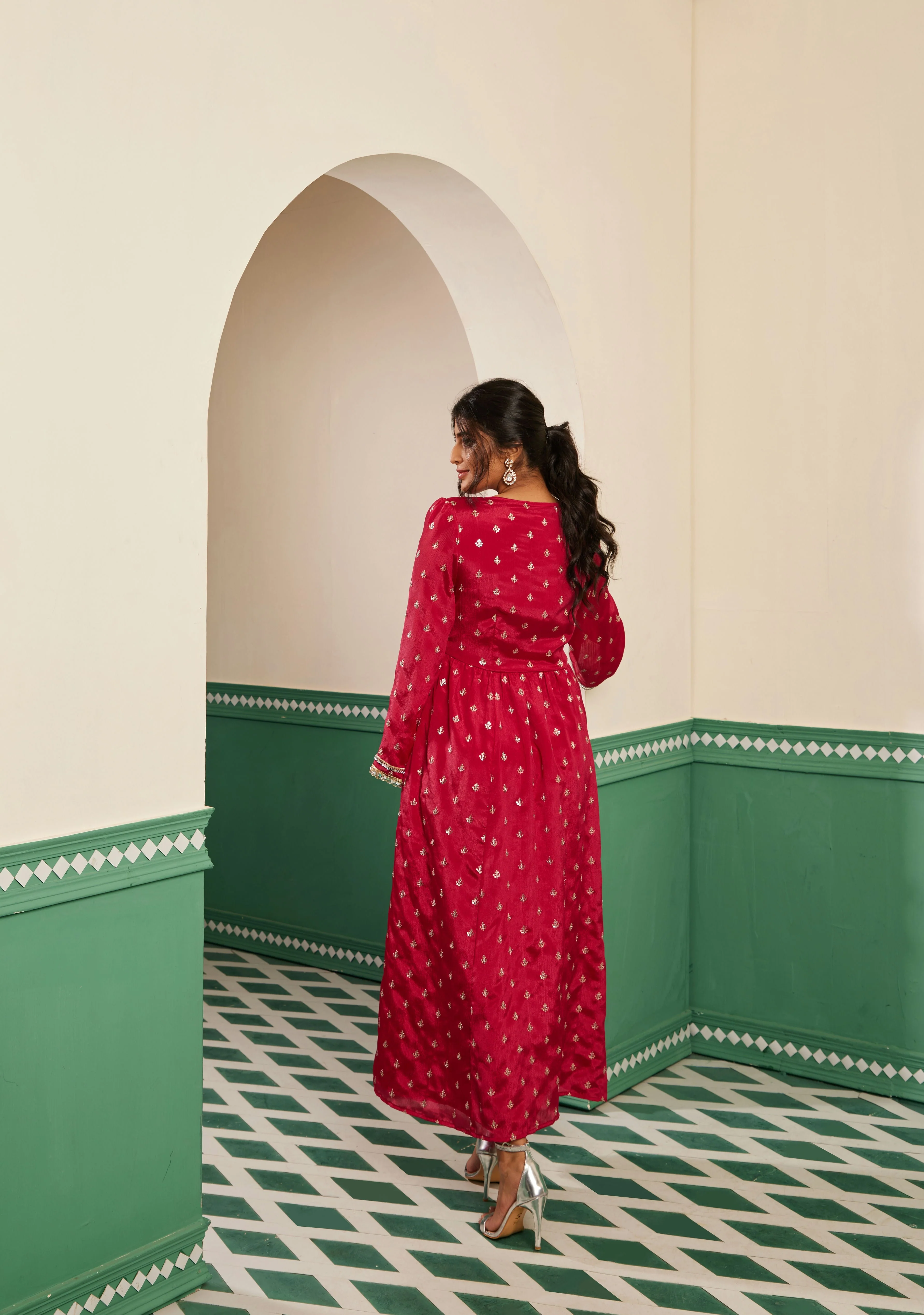 Sajda Fuchsia Pink Anarkali Set - Image 4